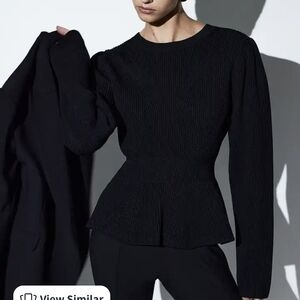 H&M Charcoal Ribbed Knit Top